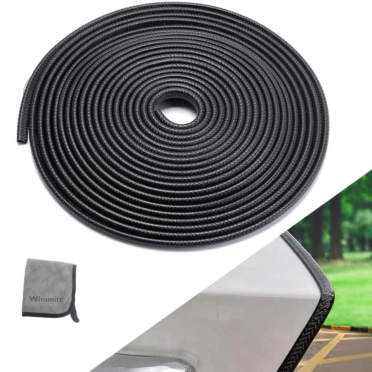 16.4ft No Glue Car Door Edge Guards Black | Reduces parking lot door dings, U-shaped rubber, fits sedans trucks SUVs, fade-resistant, protect against paint chips - White - Size 16.4ft