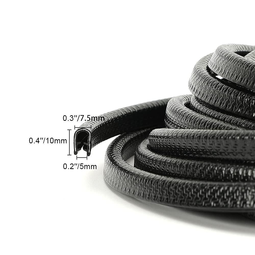 16.4ft No Glue Car Door Edge Guards Black | Reduces parking lot door dings, U-shaped rubber, fits sedans trucks SUVs, fade-resistant, protect against paint chips - White - Size 16.4ft
