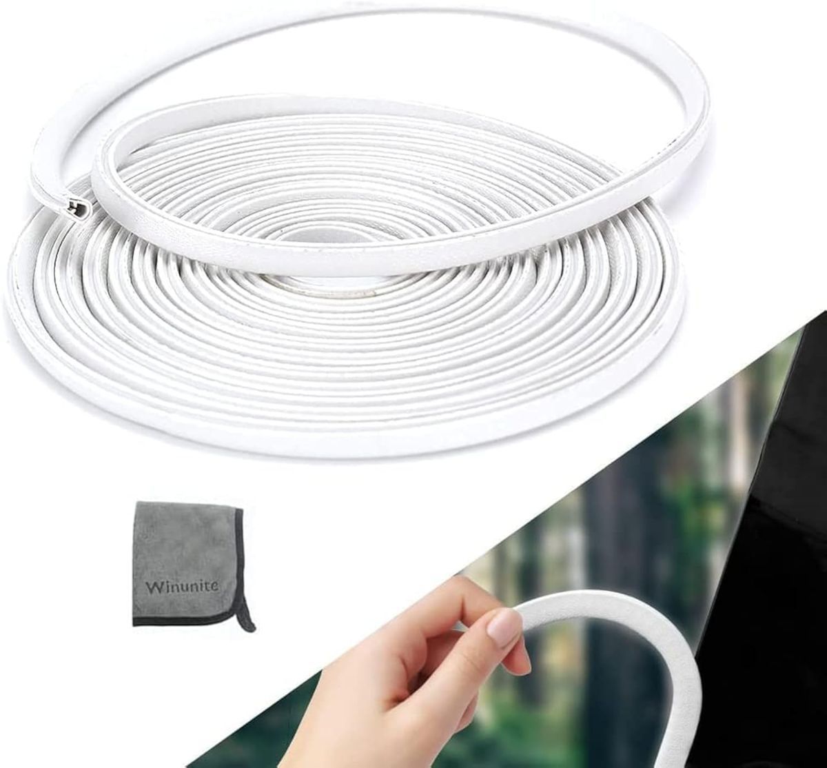 32.8ft No Glue Car Door Edge Guards Black | Reduces parking lot door dings, U-shaped rubber, fits sedans trucks SUVs, fade-resistant, protect against paint chips - White - Size 32.8ft