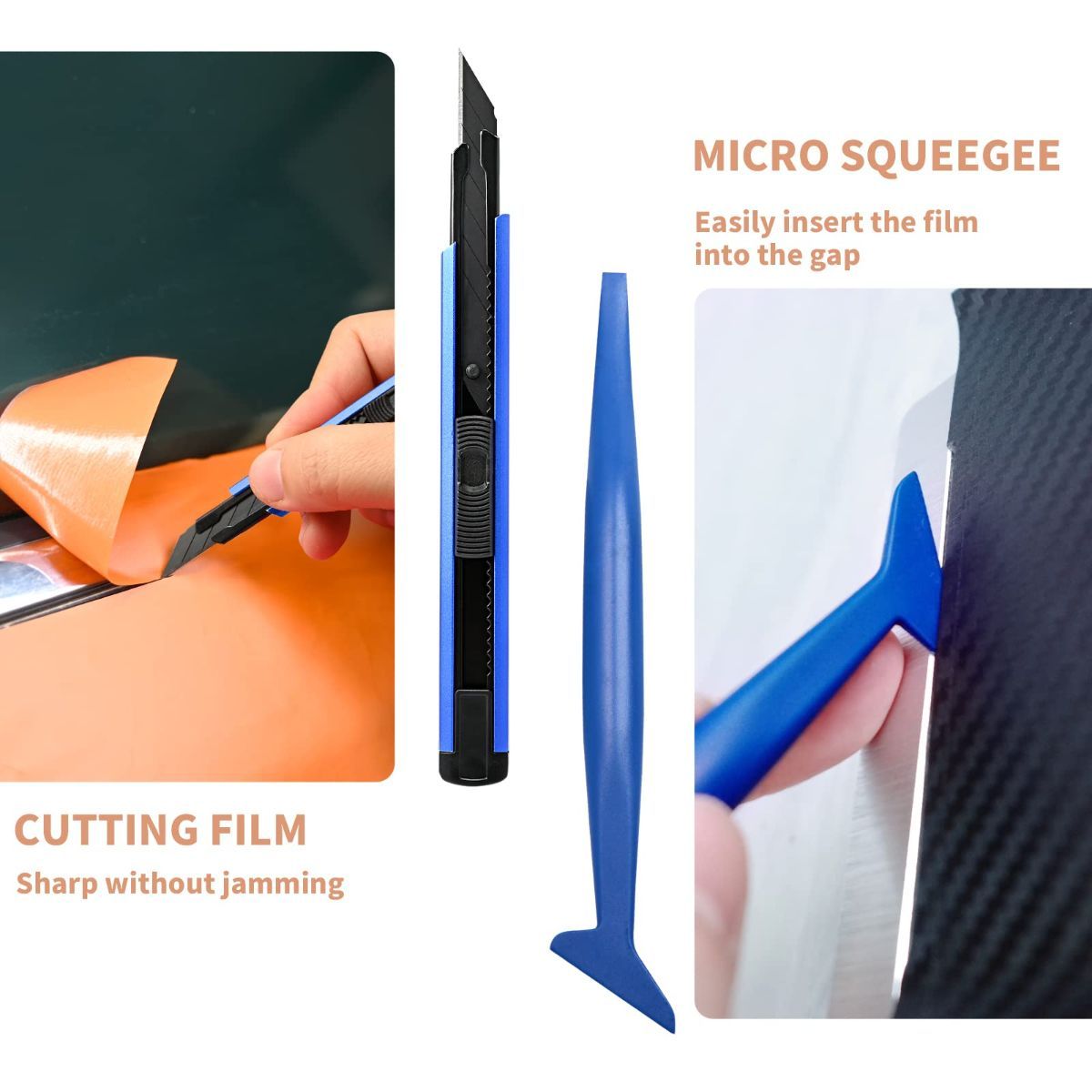 Vinyl Wrap Tool Kit Car Window Tint Installation Tools Wrapping Kit | Vinyl Wrap Squeegee Tool, 9mm Utility Knife, Film Cutter and Vinyl Tucking Tool Window Tint Kit for Car Wrapping