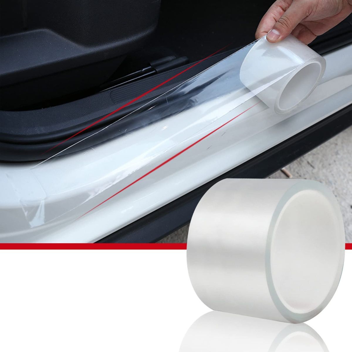 4In x 33Ft Universal Car Door Edge Protector, Clear Sill Guard Film with Anti-Collision Protection for Most Vehicles - Clear - Size 4In x 33Ft