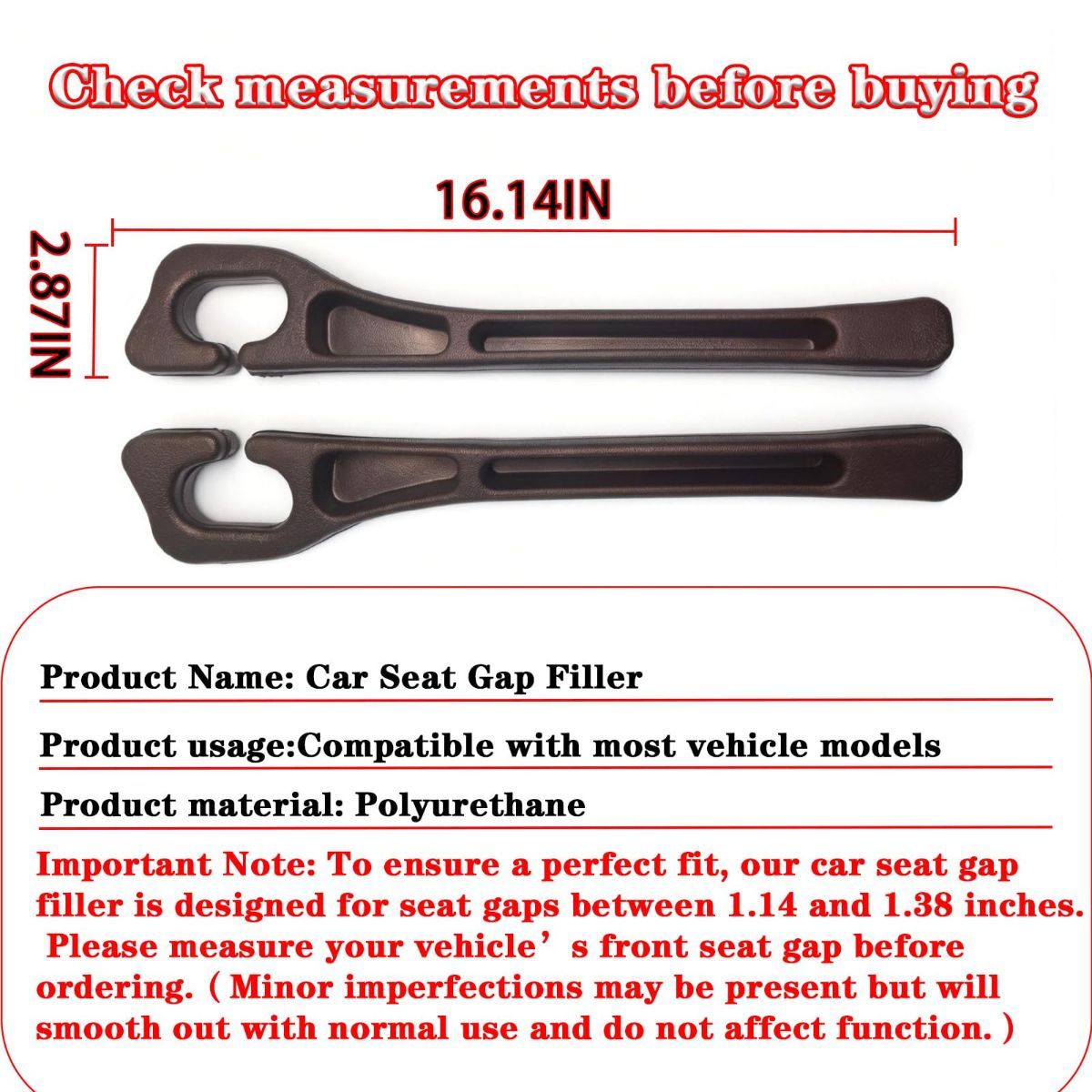 Car Seat Gap Filler Organizer of 2, 2 in 1 Car Gap Filler | Universal Gap Filler with Storage Pockets, No Drop Seat Guard for Phones Keys Cards,Car Accessories for Most Cars Trucks SUVs - Beige - Size 2PCS