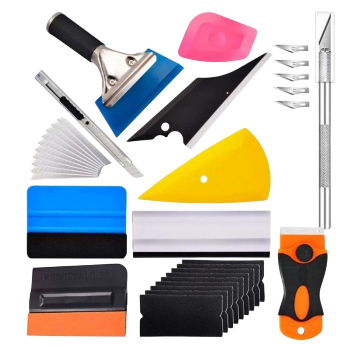 35 Pcs Wrapping Kit Wrapping Install Tools | Wraps Applicator Tool Kit Corner Squeegee Tinting for Wrapping Installation, Car Window, Stained Glass Window Film