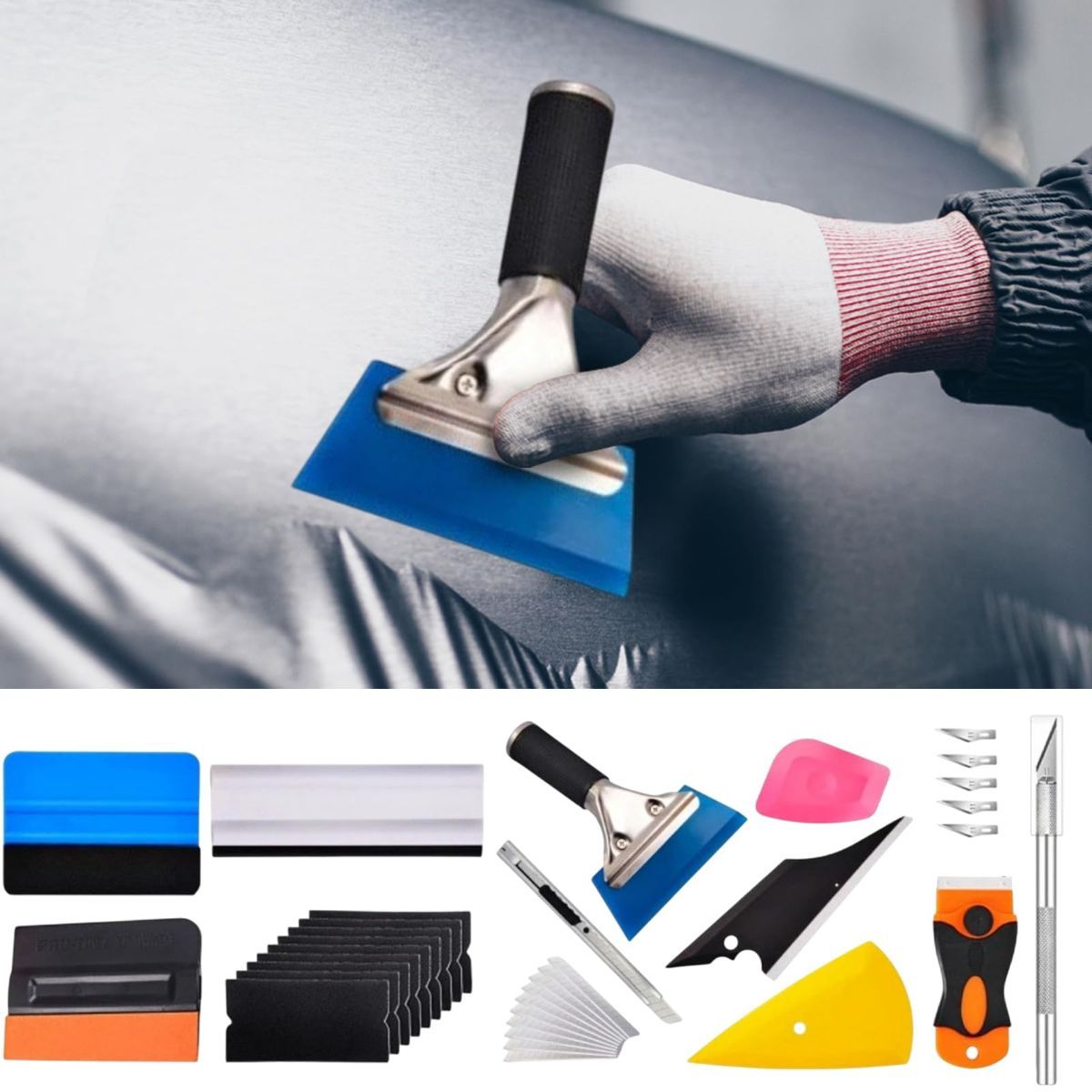 35 Pcs Wrapping Kit Wrapping Install Tools | Wraps Applicator Tool Kit Corner Squeegee Tinting for Wrapping Installation, Car Window, Stained Glass Window Film