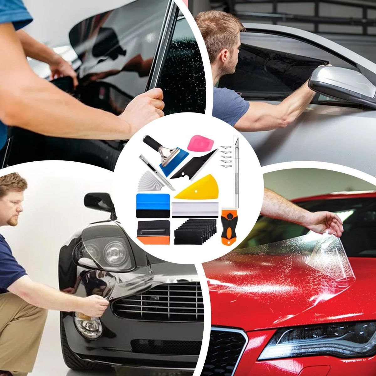 35 Pcs Wrapping Kit Wrapping Install Tools | Wraps Applicator Tool Kit Corner Squeegee Tinting for Wrapping Installation, Car Window, Stained Glass Window Film