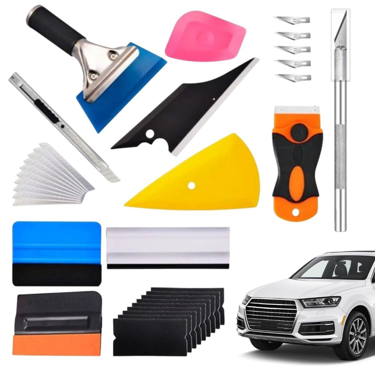 35 Pcs Wrapping Kit Wrapping Install Tools | Wraps Applicator Tool Kit Corner Squeegee Tinting for Wrapping Installation, Car Window, Stained Glass Window Film