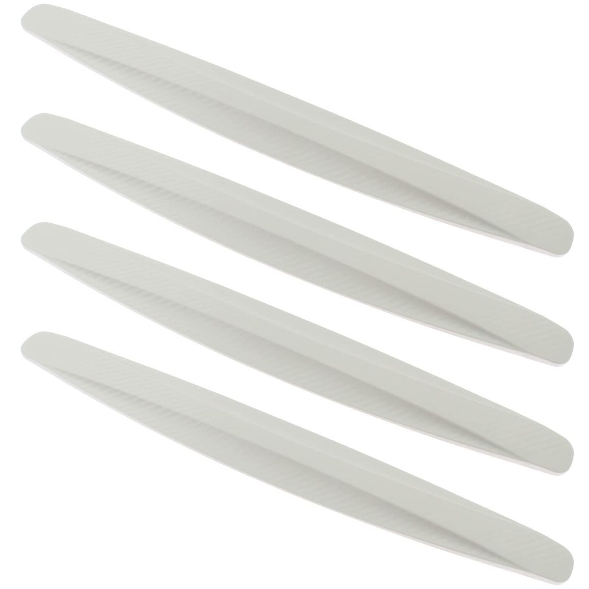 4-Packs Black Bumper Guard Strip | Anti-Collision Patch, Anti-Scratch Protector Trim, Universal for Cars SUV Pickup Truck - White - Size 4PCS