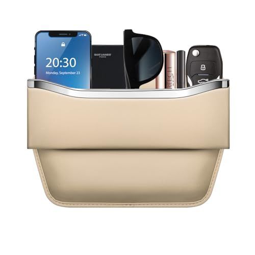 1Pack Car Seat Gap Filler Organizer - Leather Console Side Pocket Seat Storage - Stylish and Practical Car Accessories for Cars,SUV,Truck - Black - Size 1 Pack