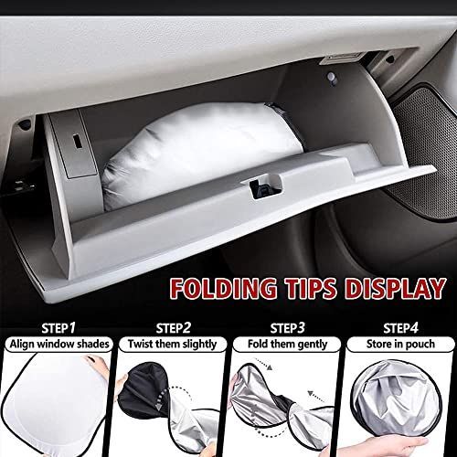 150x70cm Car Windscreen Sun Shade Front Windshield Sunshade Foldable Cover Visor Sunshades Reflective UV Dust Protector Automotive Ray Protection Block Parasol Keep Vehicle Cool Fit Various Sizes