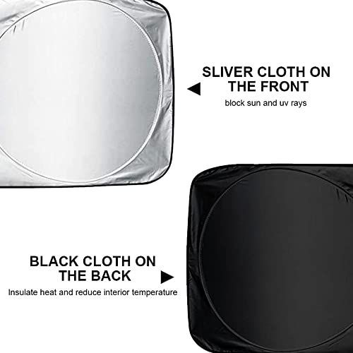 150x70cm Car Windscreen Sun Shade Front Windshield Sunshade Foldable Cover Visor Sunshades Reflective UV Dust Protector Automotive Ray Protection Block Parasol Keep Vehicle Cool Fit Various Sizes