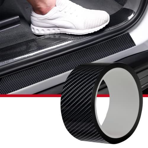 2.7In x 33Ft Universal Car Door Edge Protector, Carbon Fiber 5D Gloss Black Vinyl Wrap Film with Anti-Collision Protection for Most Vehicles - Black - Size 2.7In x 33Ft
