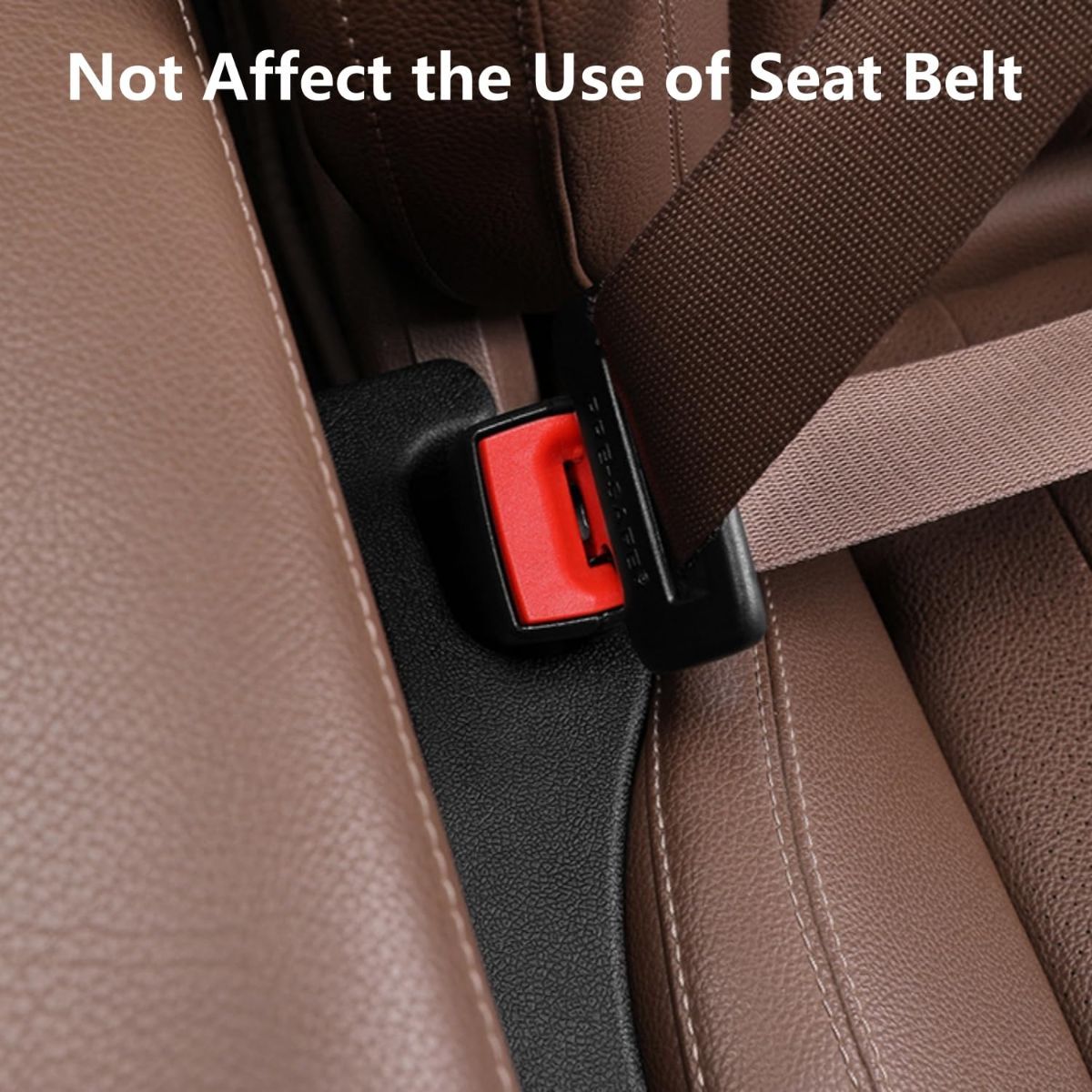 Car Seat Gap Filler 2 Pack, Universal Fit PU Leather Car Seat Gap Plug to Fill The Gap Between Seat and Console, Car Seat Crevice Blocker Stop Things from Dropping - Brown - Size 2PCS