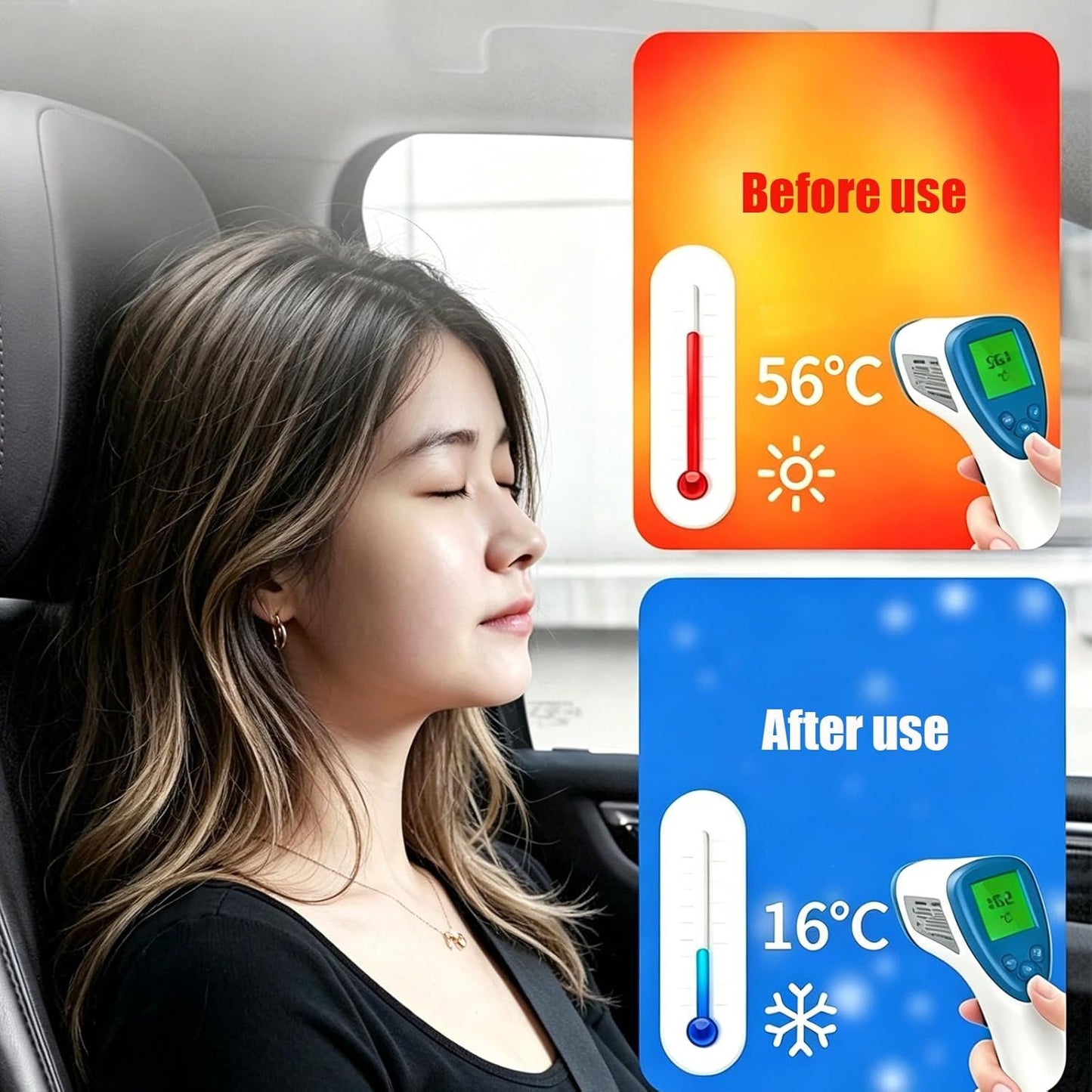 Universal Front Windshield Sun Shade for Cars SUVs Trucks, Heat Insulation UV Protection Foldable Visor 145x80cm (Silver)