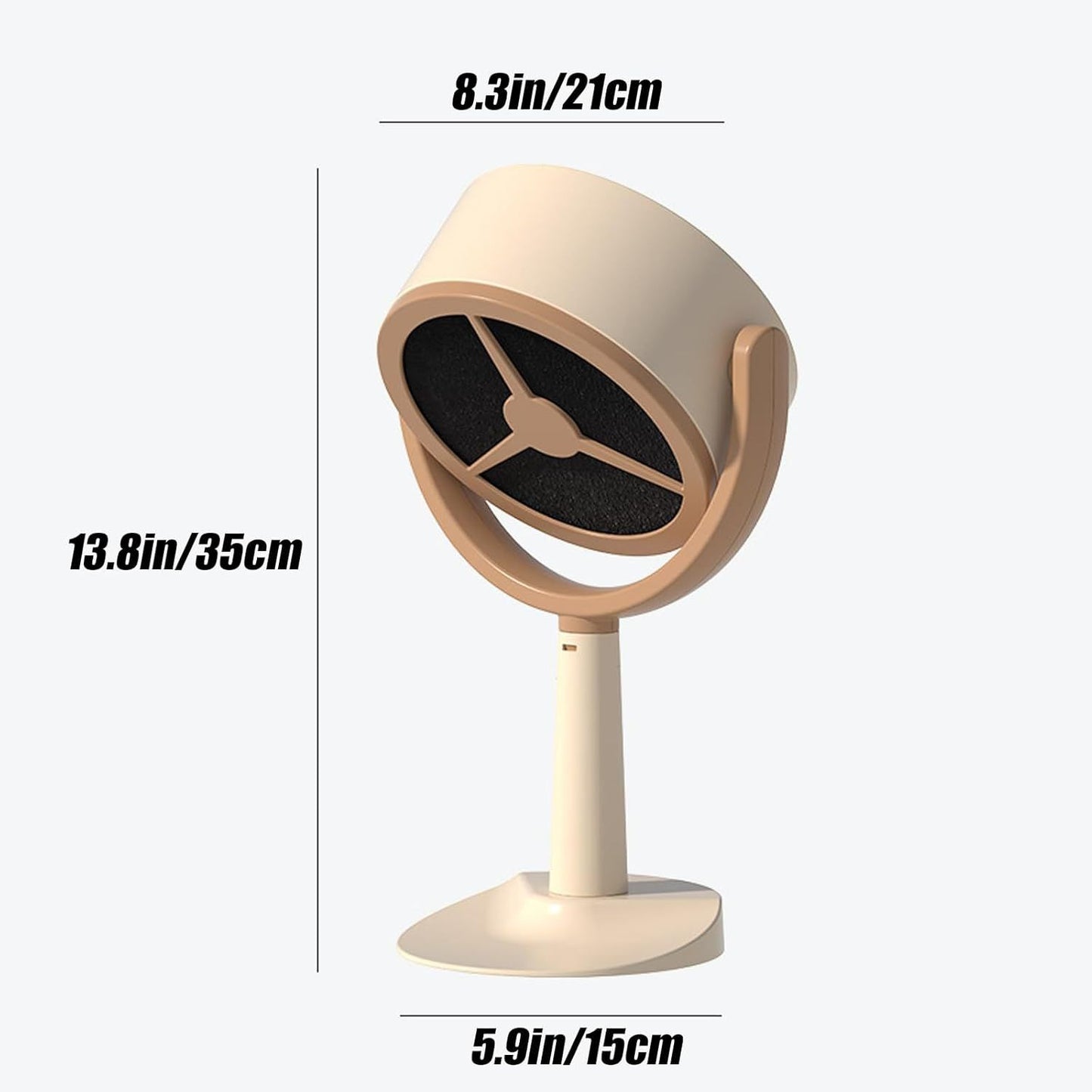 Portable Desktop Smoke Purifier Fan with Strong Suction, USB Rechargeable Mini Exhaust Hood for Home Kitchen BBQ Office Travel Includes 12 Filters (Beige)