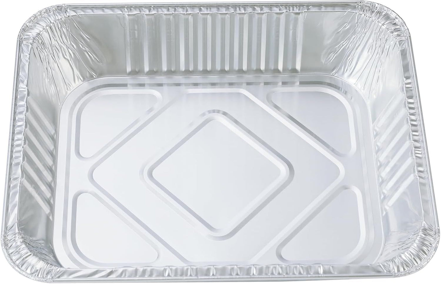 10 Pack Heavy-Duty Disposable Aluminum Foil Pans for Baking, Grilling & Catering – Extra Thick Rectangular Trays for Oven, BBQ & Steam Table Use (Silver)