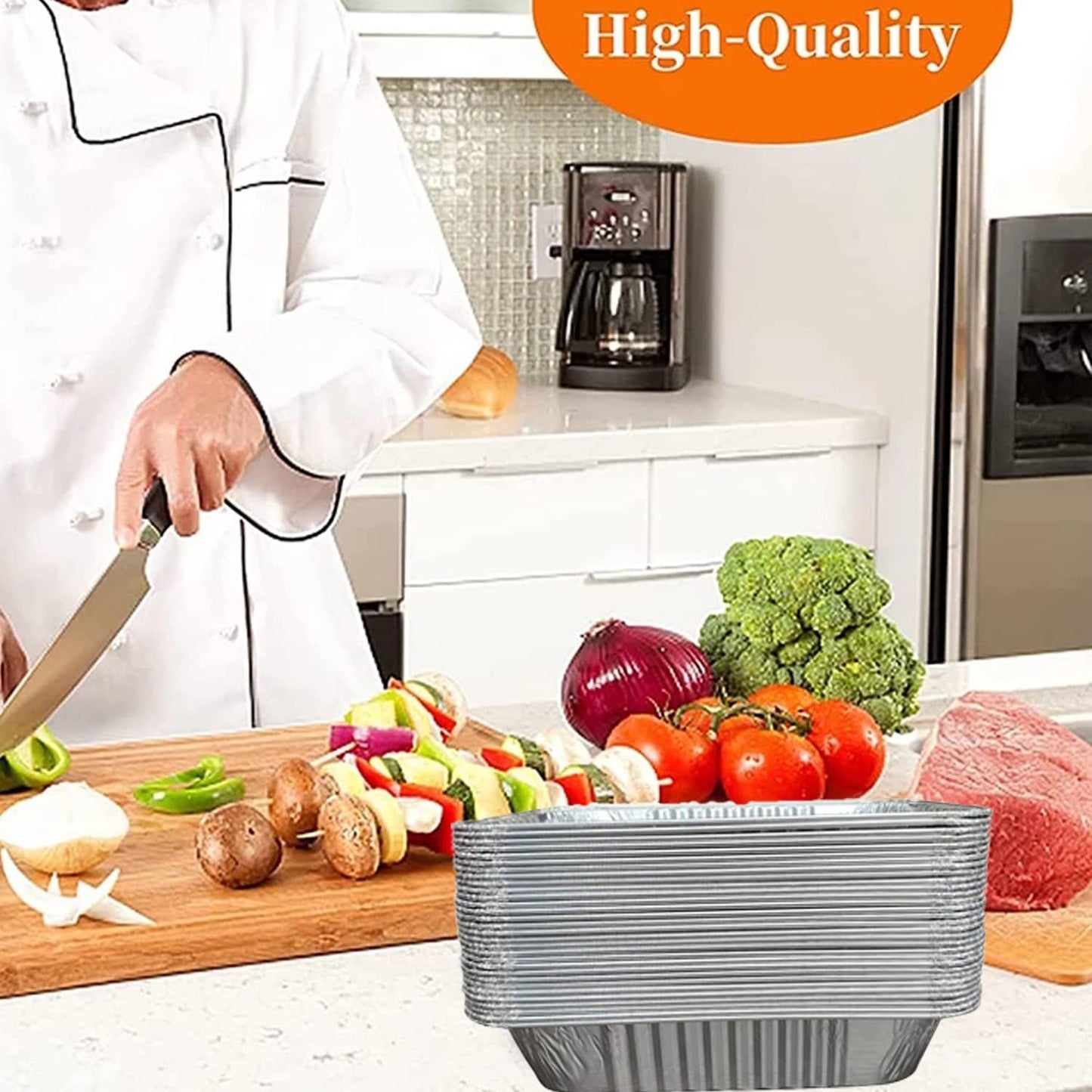 20 Pack Heavy-Duty Disposable Aluminum Foil Pans for Baking, Grilling & Catering – Extra Thick Rectangular Trays for Oven, BBQ & Steam Table Use (Silver)