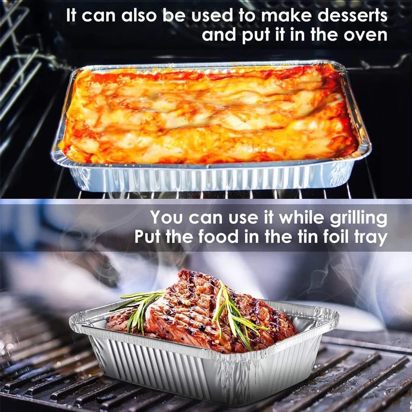 20 Pack Heavy-Duty Disposable Aluminum Foil Pans for Baking, Grilling & Catering – Extra Thick Rectangular Trays for Oven, BBQ & Steam Table Use (Silver)