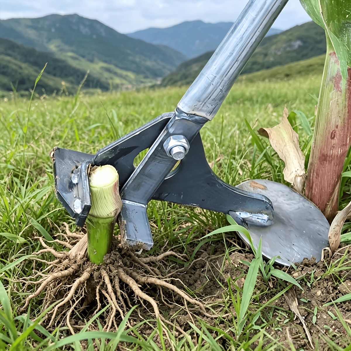 Manual Tree Root Cutter Heavy Duty for Garden and Farm Use-Grey