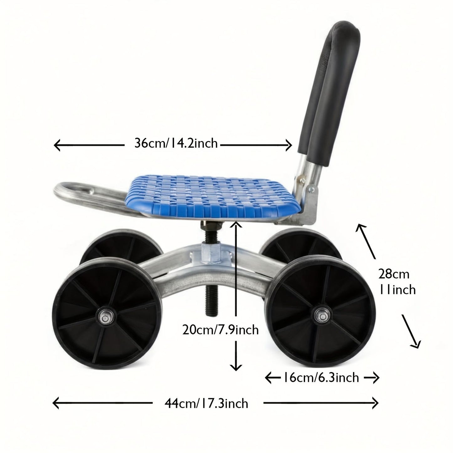 garden kneeler, garden seat with wheels, mobile gardening stool, kneeling bench, garden helper, Australia, gardening tool, ergonomic garden seat, garden caddy, outdoor kneeler-Blue