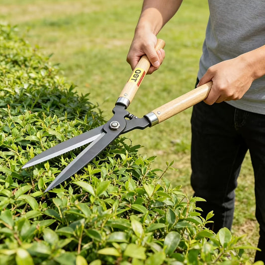 Professional Hedge Trimming Shears for Precision Garden Shaping-Beige