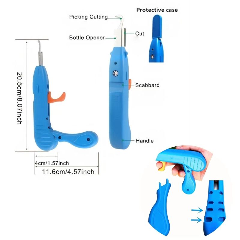 2-Piece Fruit Picking Tool Set for Home Gardens & Small-Scale Farms-Blue+Orange