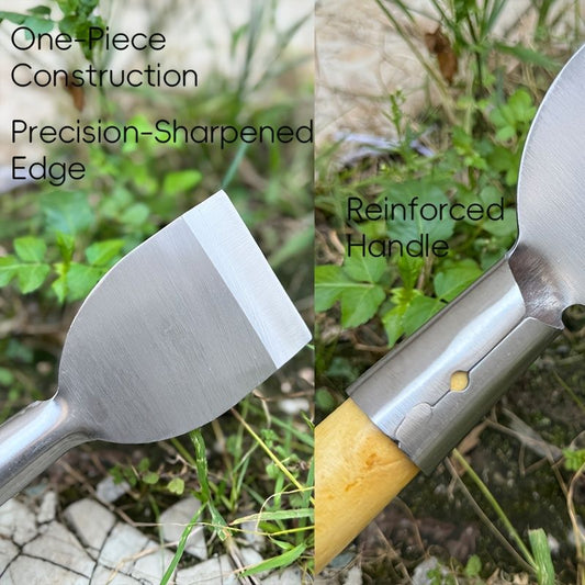 One-Piece Construction Precision-Sharpened Edge Gardening Trowel-Silver