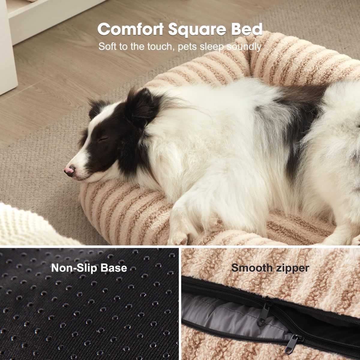 Dog Bed Soft Dog Bed Rabbit Velvet Dog Bed Teddy Fabric Dog Bed Cozy Dog Bed - White - Size 36in*27in