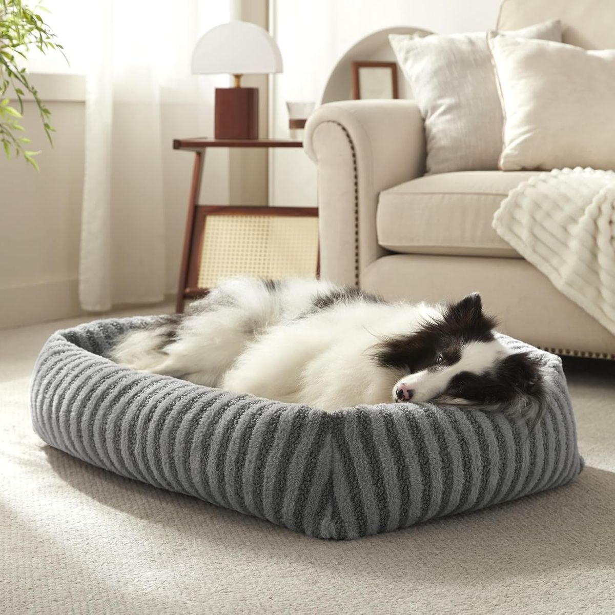 Dog Bed Soft Dog Bed Rabbit Velvet Dog Bed Teddy Fabric Dog Bed Cozy Dog Bed - White - Size 36in*27in