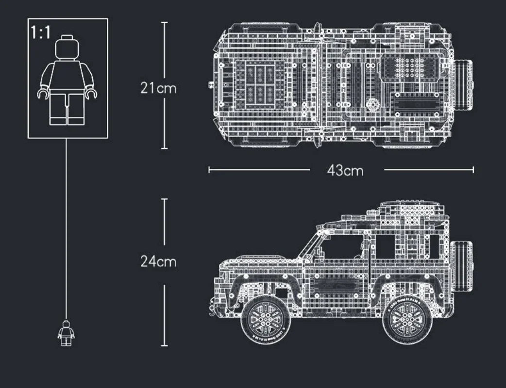Technical Rover Defender Collector'S Building Blocks Set