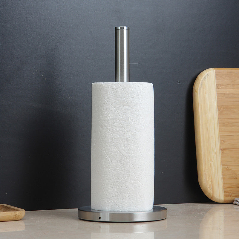 Stainless Steel Paper Towel Holder for Kitchen Countertop Cling Film Storage Rack-Silver