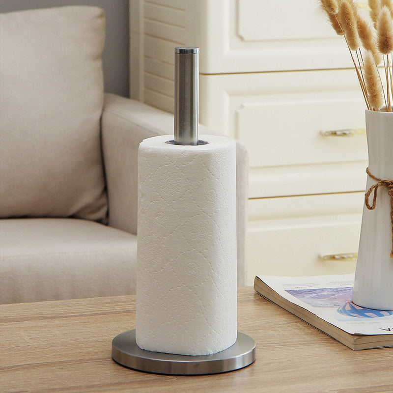 Stainless Steel Paper Towel Holder for Kitchen Countertop Cling Film Storage Rack-Silver