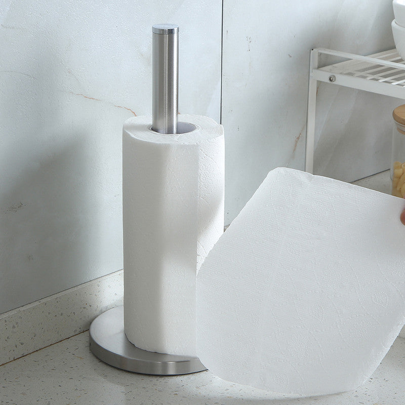 Stainless Steel Paper Towel Holder for Kitchen Countertop Cling Film Storage Rack-Silver