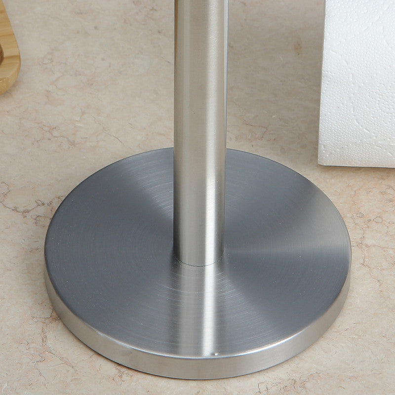 Stainless Steel Paper Towel Holder for Kitchen Countertop Cling Film Storage Rack-Silver