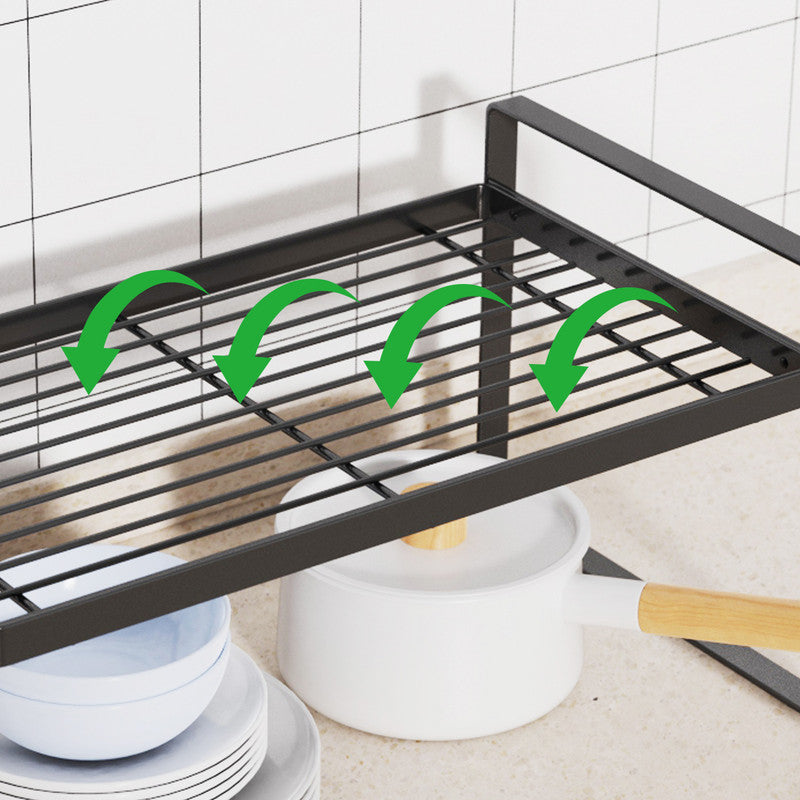 Kitchen Countertop Layered Storage Rack-Black