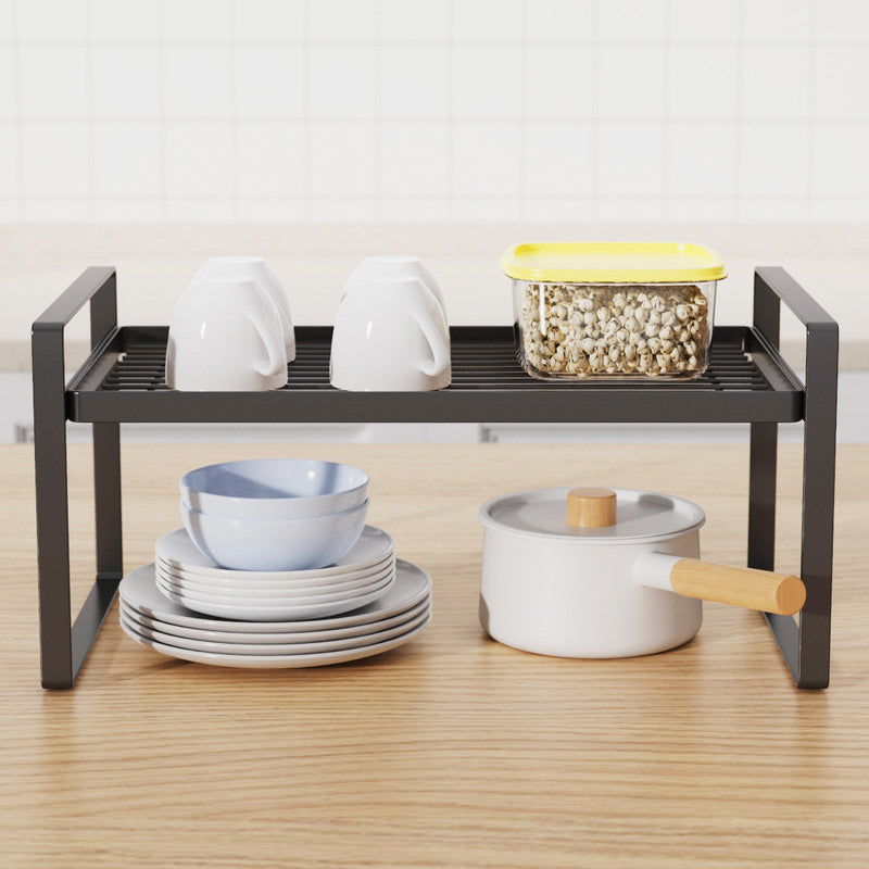 Kitchen Countertop Layered Storage Rack-Black
