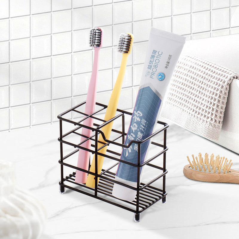 Four-section Toothpaste and Toothbrush Holder-Black
