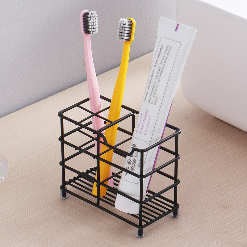 Four-section Toothpaste and Toothbrush Holder-Black