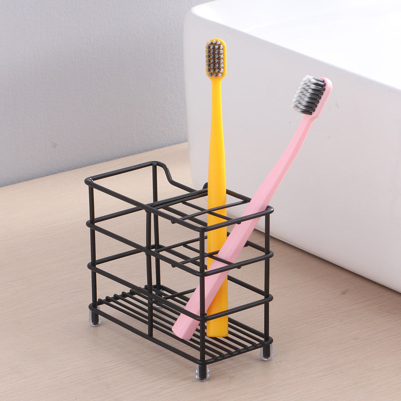 Four-section Toothpaste and Toothbrush Holder-Black