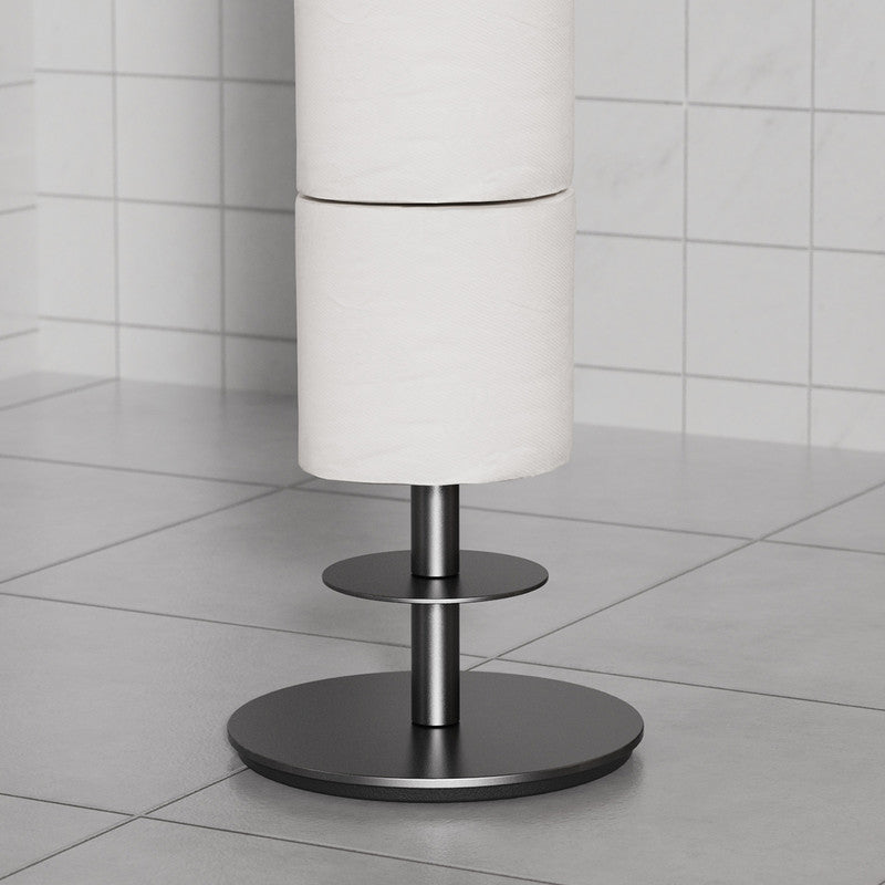 Household Floor-Standing Single-Pole Long Tissue Paper Holder-Black