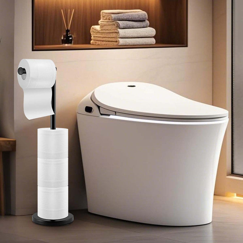 Floor Standing Toilet Paper Holder-Black