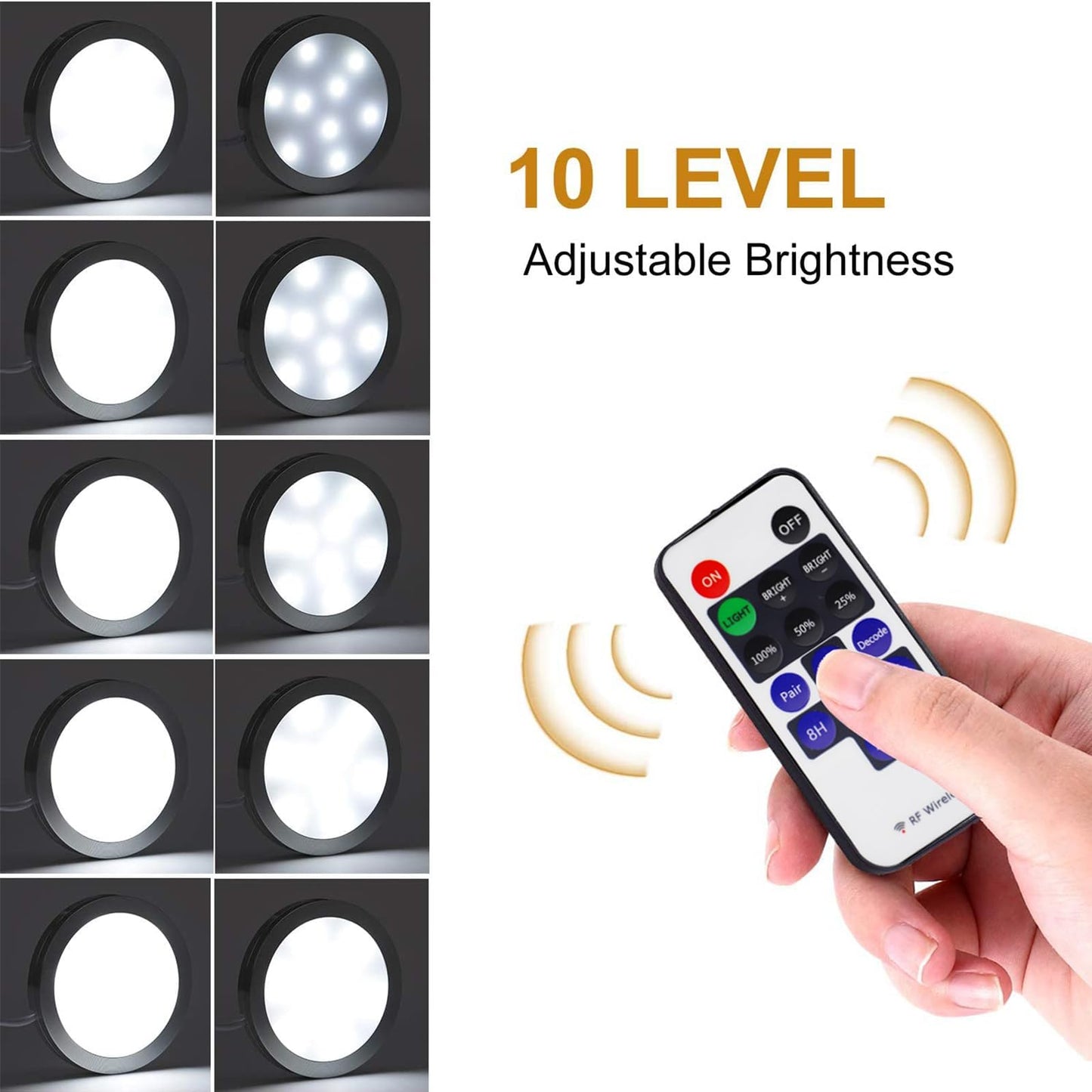 Dimmable & Timing Under Counter Lights Kitchen with Wireless RF Remote,Ultra-Thin 240V LED Cabinet Lights,12W Shelf Lights，4 Lights,Daylight White