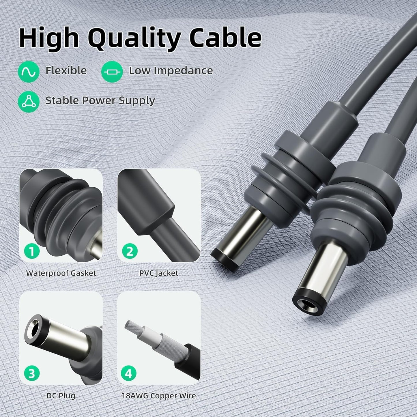 Starlink Power Cable   5521 DC to DC Power Cord 10FT