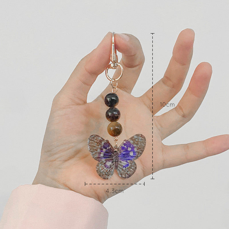 Crystal Butterfly Keychain Set,amethyst