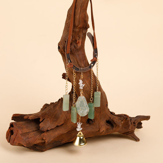 Crystal Lucky Horseshoe Charm Pendant-aventurine