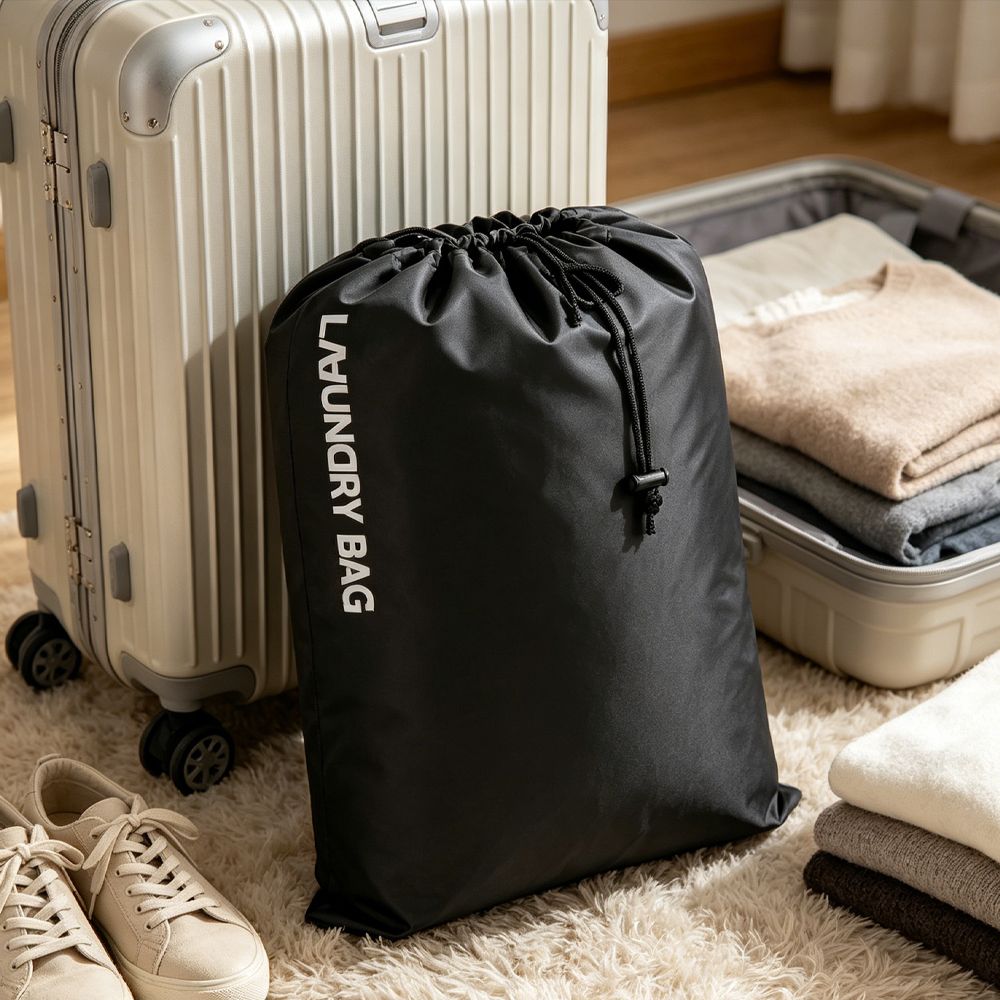 2Pcs Water Resistant Drawstring Laundry & Storage Bag, Reusable Clothes Bag for Travel, Gym, Sports & Everyday Use