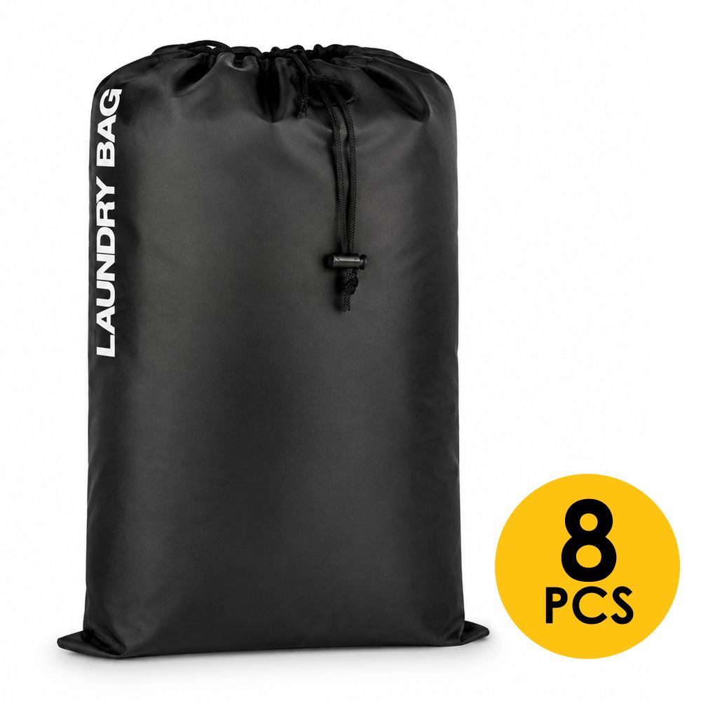 8 Pcs Travel Laundry Bag–Water Resistant Drawstring Laundry & Storage Bag, Reusable Clothes Bag for Travel, Gym, Sports & Everyday Use