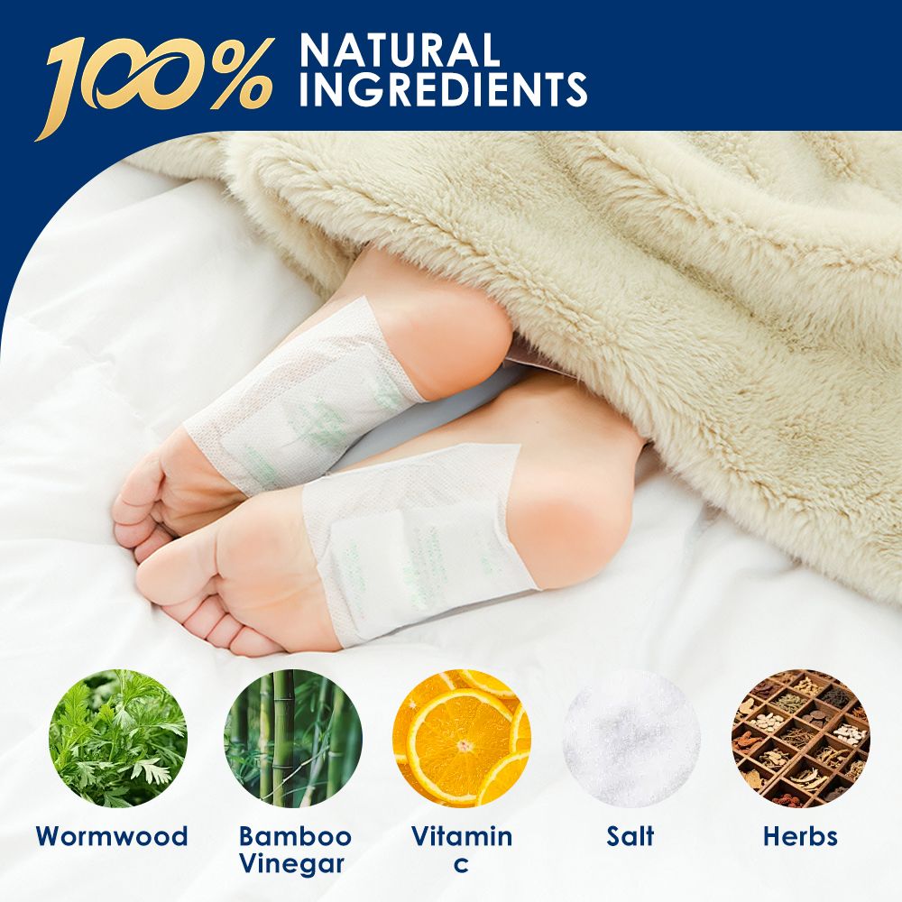 28 Pcs Detox Foot Pads, 100% Natural Herbal Foot Patches, Cleansing & Relaxing Foot Care Pads for Overnight Use