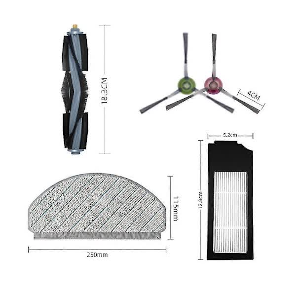 Ecovacs X1 Plus Robot Vacuum Cleaner Replacement Parts Kit with Main Brush, HEPA Filter, Mop Cloth, Dust Bag