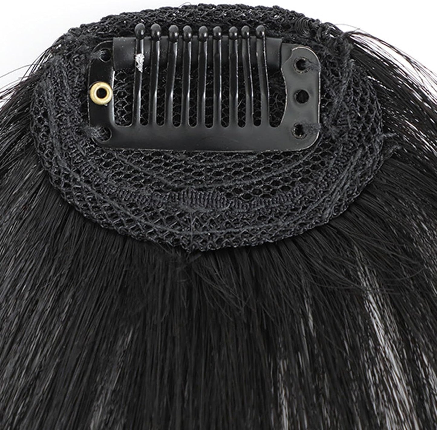 Clip-in Bangs Made of Real Hair, French Bangs Extensions | Natural Colored Clip-on Bangs, Hair Fringe for Women and Girls Natural Black