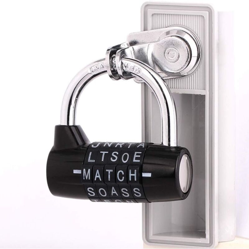 Waterproof and Rustproof 5 Letter Combination Lock for Cabinets, Schools, Businesses, and Homes